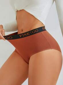 8Pcs Cotton Contrasting Belts, Fashionable And Slightly Tummy-Controlling Women's High-Waisted Briefs, Basic Women's Underwear - Nhiều màu - Xem 8