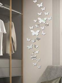 36 Stücke Schmetterling Wandaufkleber für Wanddekoration - Schlafzimmer, Wohnzimmer, Badezimmer, Dorm, Tür - 3D Acryl Spiegel Dekoration: Heim/Raum/Ästhetik/Herbst/Weihnachten/Hochzeit/Büro Dekoration