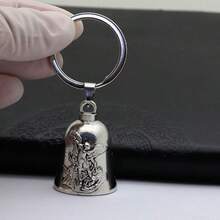 1个摩托车骑行幸运铃铛钥匙扣，复古朋克摩托车天使翅膀维京朋克摩托车吊坠，骑士驱魔铃铛钥匙扣，圣母玛利亚钥匙扣，圣杯钥匙扣，送给母亲、父亲、毕业生和老师的礼物 - 彩色 - 查看 8