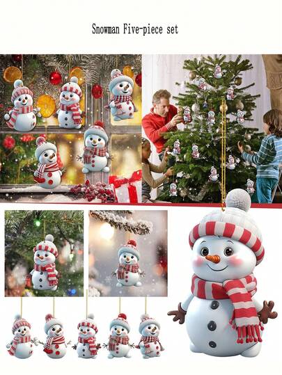 Christmas Tree Decorations For Birthday Parties Parties Valentine's Day New Year's Eve And Other Various Holidays Santa Claus Car Pendant Car Interior Acrylic Pendant Christmas Ornaments Pendant Personal Gifts