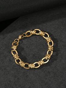 1pc 10mm Diamond Texture Handmade Double Pearl Couple Bracelet, Non-Fading, European And American Cross-Border Popular Couple Embossed Bracelet, Suitable For Couple Daily Wear