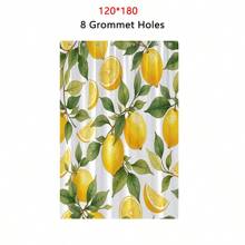 1 pièce Rideau de douche avec citrons jaunes et feuilles vertes - Citrons et tranches réalistes avec des feuilles détaillées sur fond blanc, design rafraîchissant et vibrant, 180 x 180 cm avec 12 crochets. Décoration de salle de bain, décoration d'automne, accessoires de salle de bain, rentrée des classes
