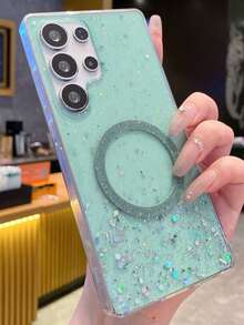 闪光磁环豪华闪光手机壳兼容 Apple 6/7/8/X/XS/XR/11/12/13/14/15/16/16e，兼容三星 Galaxy S22/23/24/25/S24 FE/S25 EDGE、A04/05/06/A14/A15/A16/A24/A25/A34，兼容 Redmi Note 7/8/9/10/11/12/13，兼容 Redmi 9/10/12/13C，兼容 Honor X、HW，兼容 Realme C53 C55 防水防震防摔防刮 - 綠色 - 查看 1