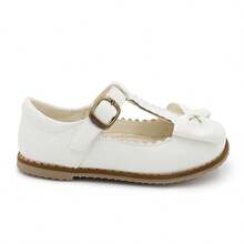 Girls Doll Shoes Classic Retro Flats Wedding Party Round Toe Comfortable - Màu be - Xem 5