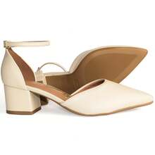 Vizzano Pumps, Medium Block Heel, Ankle Strap, Women's Shoe - Cream - View 5