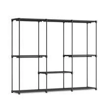 Clothes Wardrobe, Portable Closet, Open Storage Wardrobe, Clothes Garment Rack, 205 X 43 X 166 Cm, 5 Hanging Rods And Shelves, For Bedroom, Living Room, Laundry Room, Ink Black - 黑色 - 查看 6