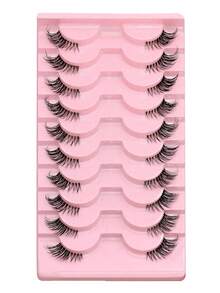 10 Pairs Transparent Stem False Eyelashes Lengthen At The End For Daily And Stage Makeup - Cat Eye Lashes - View 16