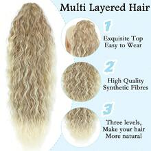 Ponytail Extension, Claw Clip On Pony Tails Hair Extension For Women 28 Inch Long Wavy Curly Fake Ponytail Clip In Hair Pieces For Women Fluffy Natural Looking (Blond To Light Blonde),10049385