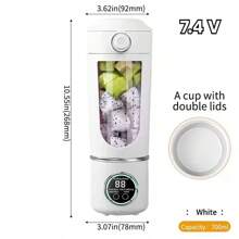 Akane 700毫升便携式搅拌机，适用于榨汁和制作冰沙，配备12片不锈钢刀片 | USB充电，多档速度控制 | 50瓦功率，小巧便携 | 防漏