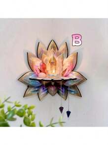 1pc Bohemian Style Cute Floating Shelf, Wooden Flower Floating Rack, Wall Crystal Storage Rack, Minimalist Home Decor Pendant, Crystal Oil Display Stand, Wall-Mounted Wooden Rack, Wall Decor Gift For Birthday, Graduation, Bedroom, Living Room, Bathroom, Kitchen, Office, Home Decoration