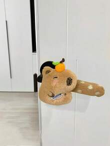 1 件卡通毛绒水豚门把手保护套，家庭入口装饰挂件，客厅柜门装饰挂件 - 彩色 - 查看 4