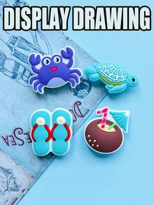 25 PCS Summer Beach Style Collection, Beach Vacation-Themed Footwear Embellishments, Shoe Charms, Imaginative PVC DIY Footwear Decorations, Suitable For Summer Parties And Birthday Gifts, Creative Street Style Footwear Decorations, Perfect DIY Accessories - Ideal Christmas And Birthday Gifts, Shoe Charm Decorations, Featuring Flip-Flops, Flamingos, Sea Stars, Fashionable Glasses And Tropical Patterns