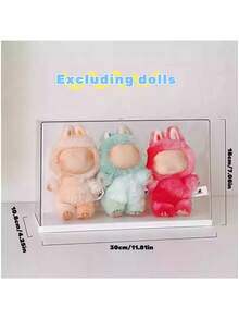 Single Collector Display Case For Labubu Plush Dolls - Transparent,Dustproof And Waterproof, Holds A Single , Perfect For Displaying Cute Characters, Ideal Gift For Fans, Toy Display Case |Plush Toy Storage Box, Back To School - Multicolor - View 19