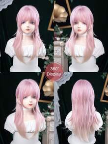 alicegarden Tóc giả tổng hợp dài 26 inch, kiểu dáng thẳng tự nhiên, màu hồng tuyệt đẹp. Được thiết kế với phần mái, tóc giả được làm từ sợi chịu nhiệt để đảm bảo độ bền. Bộ tóc giả này hoàn hảo cho sử dụng hàng ngày, dự tiệc, nhập vai và các buổi tụ họp, mang lại vẻ ngoài tự nhiên và chân thực. (Không bao gồm phụ kiện) - Nhiều màu - Xem 9