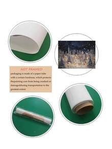 1pc Vintage Christmas Wall Art Christmas Snow Landscape Village Night Stars Poster Canvas Prints Painting Modern Winter Home Decoration, Ice Skating Oil Painting Horizontal Print Winter Night Canvas Wall Art Mountain Village Decor Christmas Decorations Room Decor