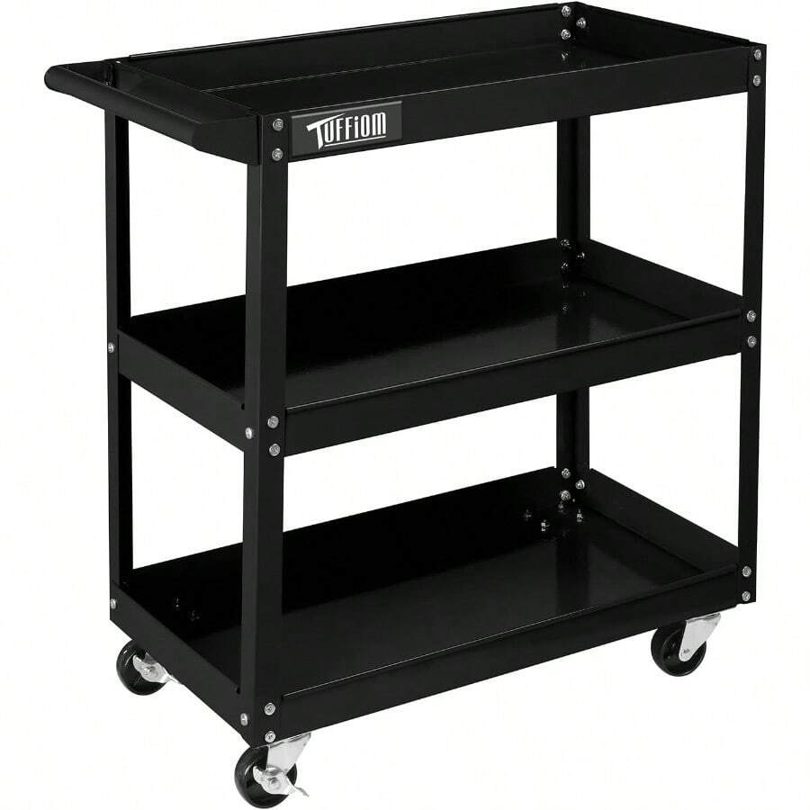 3 Tier Rolling Tool Cart 330 LBS Capacity Industrial Service Cart With Wheels - as pic - View 1