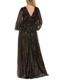 Halston Madelyn Gown - 黑色 - 查看 3