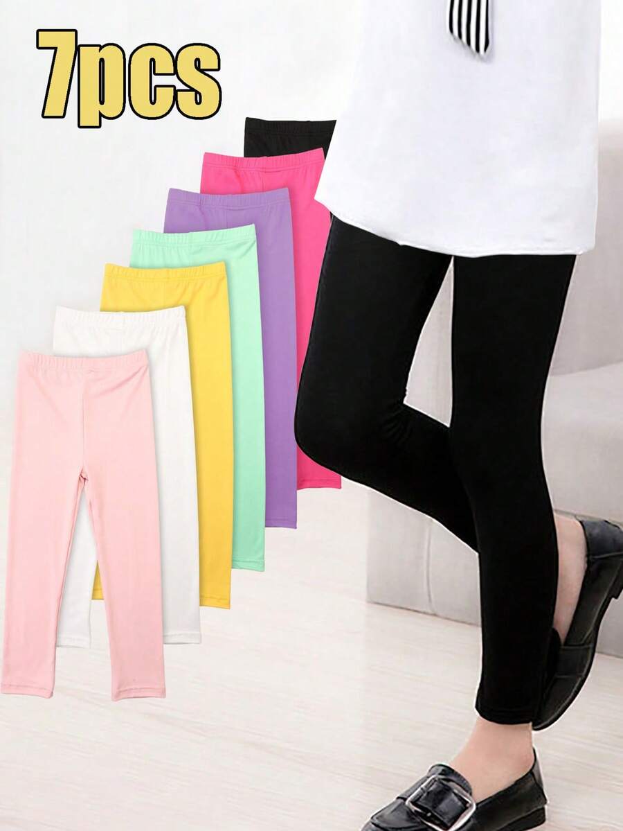 7 Pairs Kids Classic Versatile Candy Color Thin Ankle Socks, Suitable For Girls Everyday Wear And Outdoor Activities, Spring/Summer - Multicolor - View 1