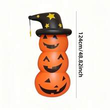 1 Set Giant Standing Orange Pumpkin, Halloween Inflatable Tumbler Decor, Outdoor Halloween Inflatable Decoration - Orange - View 4