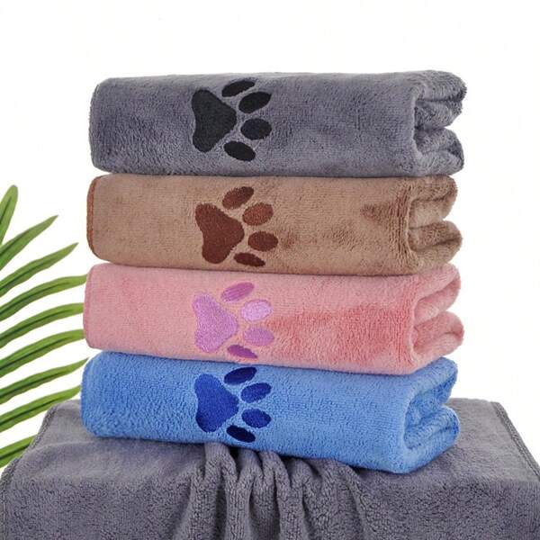 2pcs/1pc 35*75cm Super Absorbent Microfiber Pet Towel, Quick Dry Dog Bath Towel Suitable For Small, Medium And Large Dogs, Vibrant Colors, Best-Selling Pet Towel Mat, Bathroom Drying, Bedside Quick Drying, Home Cleaning