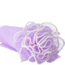 1 pièce Papier d'emballage à fleurs de 28 cm x 4 yards, tissu plissé en faux-perle. Fournitures de fleuriste pour les fêtes, les mariages, les anniversaires. Emballage cadeau, accessoires de bouquet de fleurs, emballage de fleurs fraîches pour la Saint-Valentin, la Fête des Mères