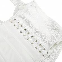 Overbust Corset Tops For Women: Plus Size Pirate Costume Women - Straps Bustier Corsets For Theme Party Costumes - 白色 - 查看 6