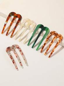 1pc Vintage Stylish U-Shaped Acetate Hair Clip For Women, Suitable For Ages 14+, Daily Decorative Accessory, Perfect Mother's Day Gift Hair Combs Combs For Hair Side Comb