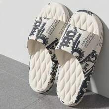 Big Size 48-49 Men Slippers Soft Sole EVA Indoor Outdoor Open Toe Flip Flops Non-Slip Beach Slides Flat Sandals Printing Slides