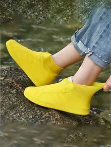 1件装雨季乳胶/硅胶鞋套，防水防滑，户外鞋套/脚套