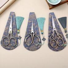Handmade Sewing Scissors Vintage Set Embriodery Scissors School Home DIY Crafts With Sleeves And Tassels,Easy Cutting Of Burlap Fabric Without Curling Edges - Multicolor - View 8