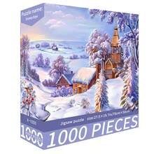 1 Box 1000 Piece Jigsaw Puzzle, Size 70cm*50cm, Landscape & Cartoon Painting Style, Adult Stress Relief, Decorative Art, Suitable For Halloween, Christmas, Gift - Multicolor - View 7