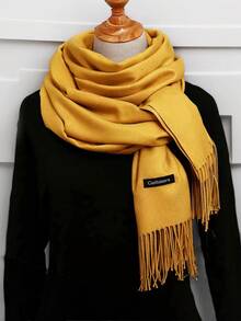 1pc 190*70cm Outdoor Classic Solid Color Windproof Sand Proof Lightweight Shawl Scarf, Suitable For Men And Women For Dress - Khaki - View 19