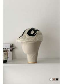 1 件复古美国字母印花报童帽，女士春夏休闲画家贝雷帽 - 多色- - 查看 17