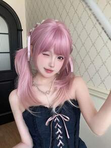 alicegarden Tóc giả tổng hợp dài 26 inch, kiểu dáng thẳng tự nhiên, màu hồng tuyệt đẹp. Được thiết kế với phần mái, tóc giả được làm từ sợi chịu nhiệt để đảm bảo độ bền. Bộ tóc giả này hoàn hảo cho sử dụng hàng ngày, dự tiệc, nhập vai và các buổi tụ họp, mang lại vẻ ngoài tự nhiên và chân thực. (Không bao gồm phụ kiện) - Nhiều màu - Xem 4