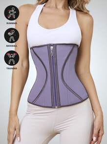 1 PIEZA Corsé de látex para mujer, Moldeador corporal morado para mujer que aprieta el abdomen y la cintura, Tops deportivos, Shapewear, Uso diario