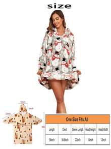 2 chiếc/1 chiếc chăn trùm đầu mặc được cho người lớn, bộ đồ ngủ mặc được cỡ lớn có túi lớn, chăn trùm đầu mặc được dày ấm, áo nỉ mềm mại có mũ trùm đầu phổ biến một kích cỡ vừa vặn, món quà tuyệt vời cho bạn bè, gia đình vào dịp Giáng sinh, năm mới - nhiều màu - Xem 9