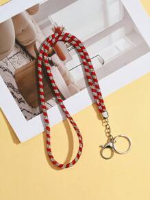 1 pieza Cordón multicolor con cristales de rhinestone - Correa de nylon con broche metálico, elegante y brillante llavero para identificación y teléfono, adecuado para oficina, maestro, estudiante (7 colores: Mezclado/Gris/Rosa/Azul/Negro)