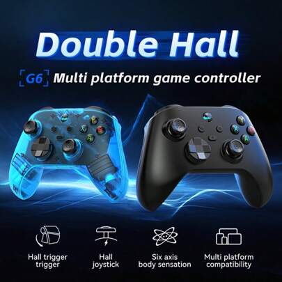 G6 Wireless Bluetooth Gamepad With Hall Joystick And Hall Trigger, Supports Customizable Buttons, Vibration, Rapid Fire, Suitable For Smartphone Bluetooth Wireless Gaming, Multi-Functional Gamepad Compatible With Switch/PC/Android/IOS/PC