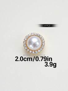 1/2/4pcs Rhinestone Button Covers For Women, Crystal Button Covers, Detachable Clip On Button Covers, Crystal Fancy Buttons For Clothing, Button Snaps With Pliers Press For Dress Suit Tux Shirt Accessories, Lead Color - Multicolor - View 18