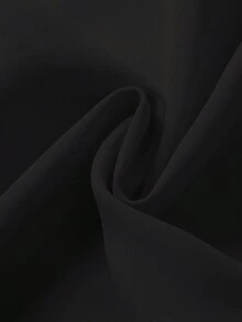 Prenda exterior de estilo bohemio de manga larga en gasa negra con cinturón en la cintura y bufanda fluida - Tela ligera y sin estiramiento, adecuada para primavera y otoño