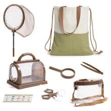 Robotime Set de explorador y atrapainsectos Robud para niños: set de aventura al aire libre con red para mariposas, lupa y libro de insectos. Equipo educativo de acampada para niños y niñas de 3 a 12 años.