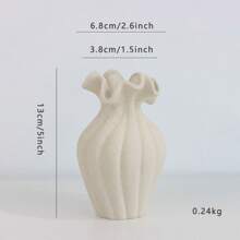 1 pièce Un beau vase en céramique d'une hauteur de 20 centimètres, de petite taille, adapté pour un placement sur le bureau, convenant aux fleurs séchées et fraîches, avec un design de surface givrée rugueux, à la mode et novateur, avec un style moderne, convenant aux jeunes, aux personnes d'âge moyen et aux jeunes