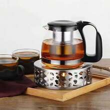不锈钢茶壶、茶壶、桌面保温器、加热壶、蜡烛茶壶、户外泡茶器、厚实耐用的材质、导热均匀、设计紧凑、携带方便、适用于煮茶、暖茶、加热咖啡、加热食物和牛奶、简约优雅、表面光滑、通风孔、用途广泛