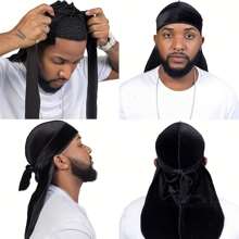 Awegeo 1 pieza Durag de satén para hombre, gorra de pirata casual y cómoda, bandana transpirable de seda para deportes al aire libre