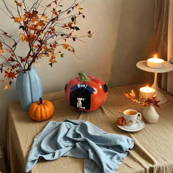 1 stuk Halloween pompoenhuis skelet decoratie beeldje knutsel ornament