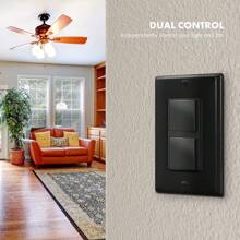 5/10 件壁挂面板灯开关盖，款式多样，纯色，黑色，壁挂面板灯开关插座盖，坚固耐用 - 黑色 - 查看 10