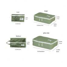 4 件套旅行收纳套装，商务旅行和度假必备，拉链设计行李收纳袋，鞋子和衣服收纳袋，化妆品收纳袋