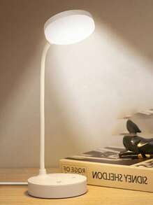 1 Pieza Lámpara De Mesa Led, Luz De Lectura Alimentada Por Usb, Brillo Ajustable Continuamente Luz De Noche Decorativa