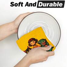 2/4 Pcs Halloween Themed Dish Towels, Super Absorbent Microfiber Modern Dish Cloths, Cooking And Baking Tea Towels, Printed Washcloths, Cleaning Towels, Hand Towels, Soft And Highly Absorbent, Great Gift For Neighbors, Moms, Friends, Birthday, Halloween, Housewarming, Kitchen Decor, Household Essentials - Multicolor - View 4