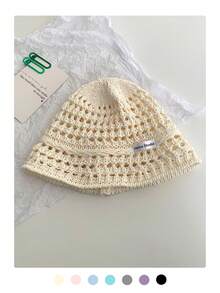 1 件女士绿色草帽，夏季沙滩帽，户外防紫外线透气镂空编织渔夫帽，宽边遮阳帽，百搭渔夫帽，大头围，黑色针织帽， - 草帽 - 查看 8